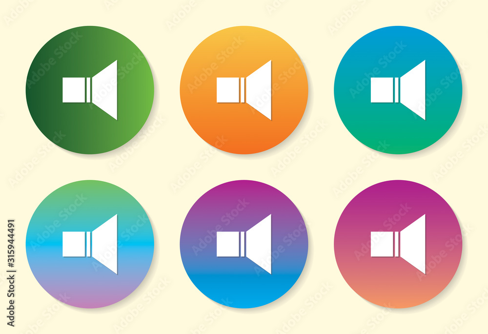 Volume six color gradient icon design. Volume six color gradient icon design.