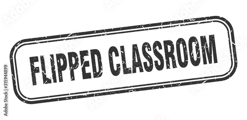 flipped classroom stamp. flipped classroom square grunge black sign