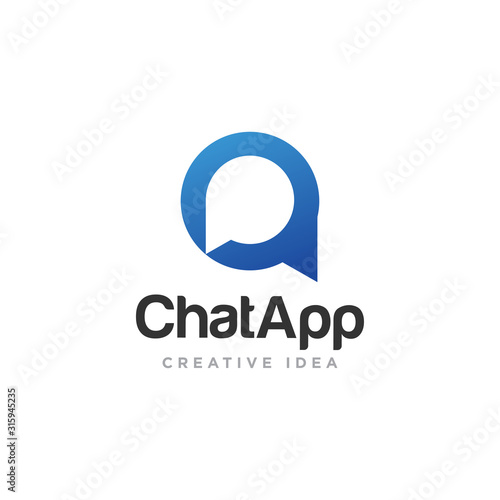 Chat Communication Logo Design Vector