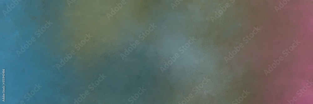 Obraz premium horizontal colorful grungy painting background graphic with dim gray, teal blue and antique fuchsia colors. free space for text or graphic