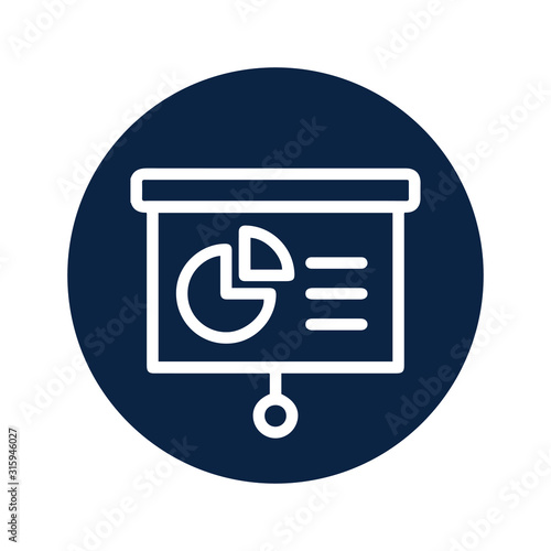 Chart presentation slide icon