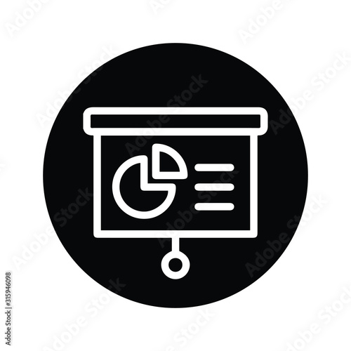 Chart presentation slide icon
