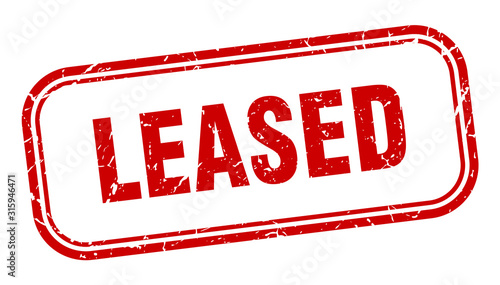 leased stamp. leased square grunge red sign