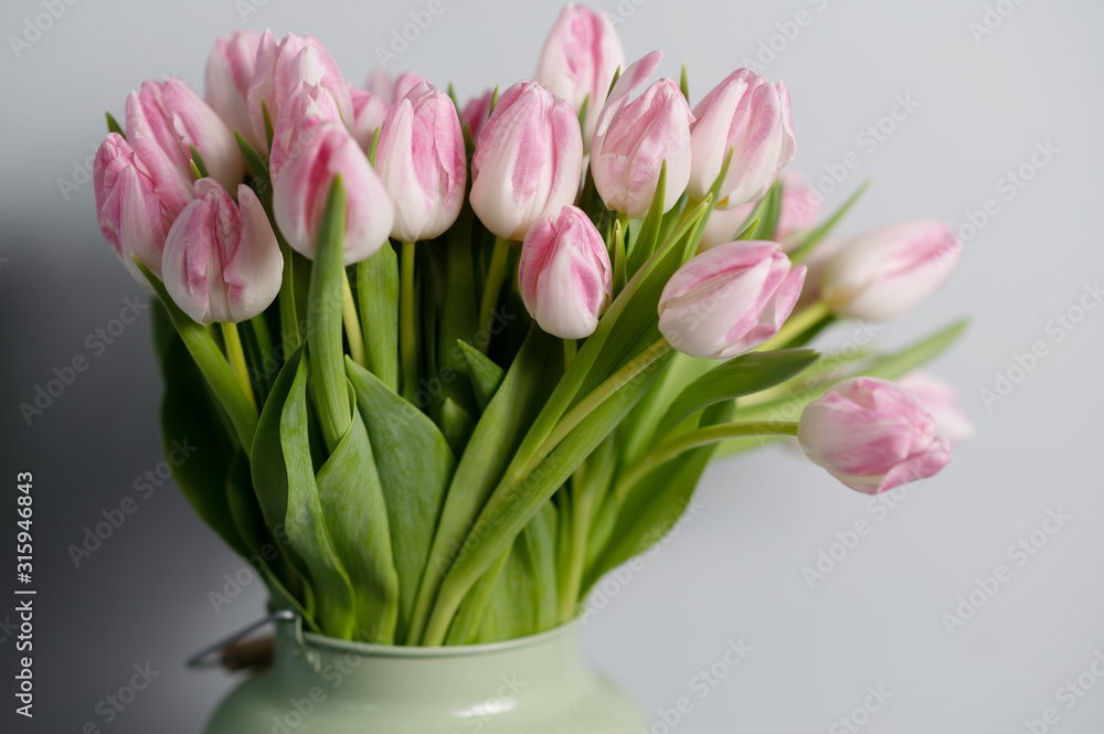 bouquet of Pink tulips in a floral shop bouquet of Pink tulips in a floral shop