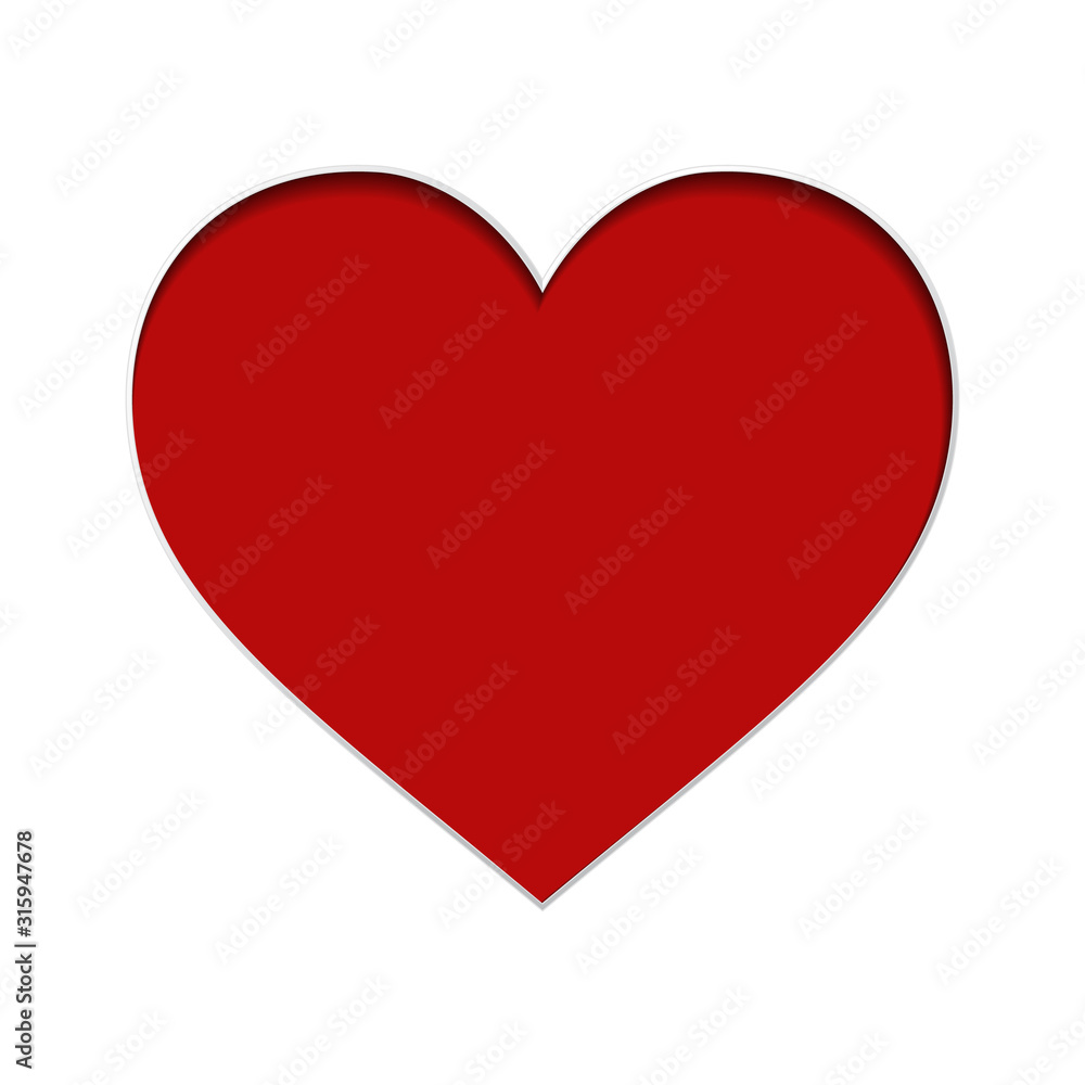 vector red paper heart on white background vector red paper heart on white background