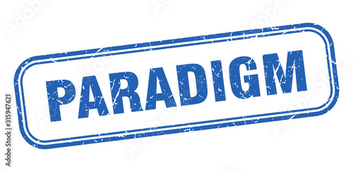 paradigm stamp. paradigm square grunge blue sign