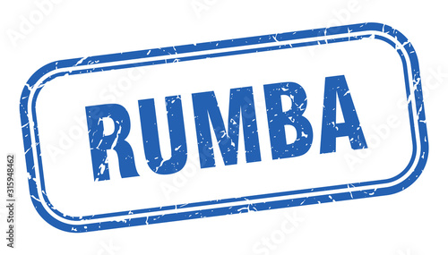 rumba stamp. rumba square grunge blue sign