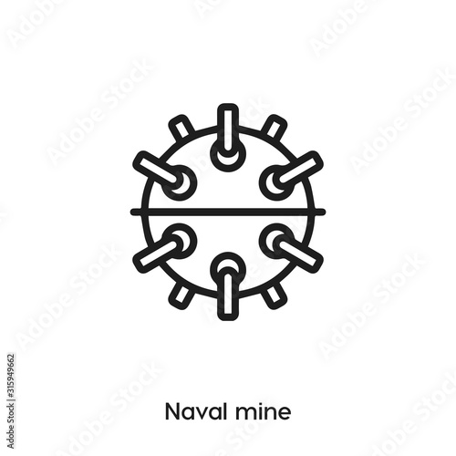 naval mine icon vector sign symbol