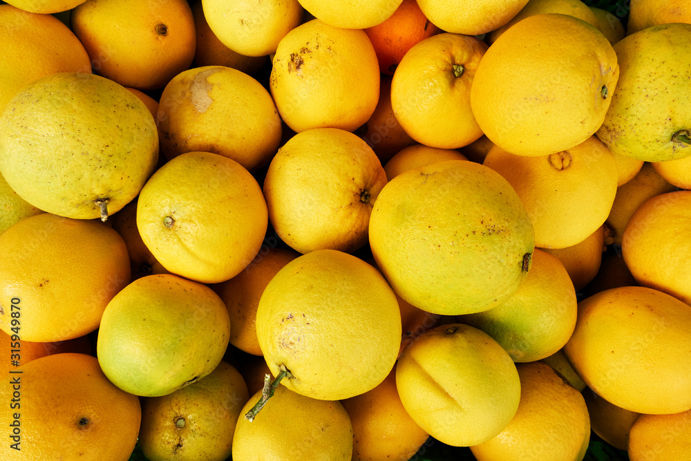 Organic orange fruits at the market