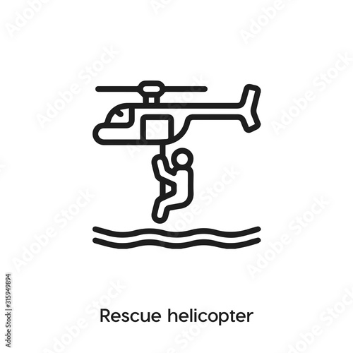 rescue helicopter icon vector sign symbol