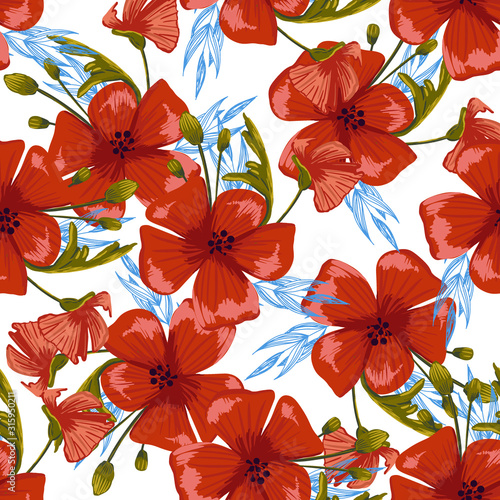 seamless-pattern-simple-red-poppies-scattered-red-flowers-vector-pattern-background