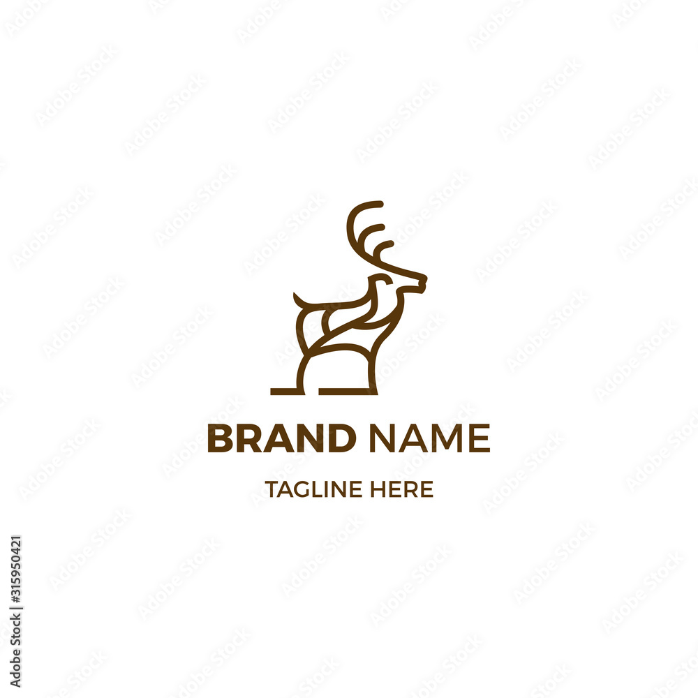 Brown Deer vector Logo icon desing