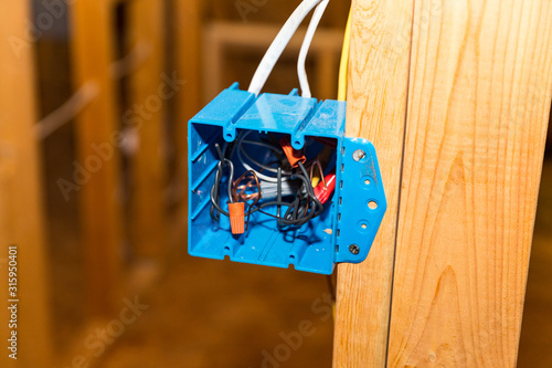 Foto Electrical outlet gang box during new contruction
