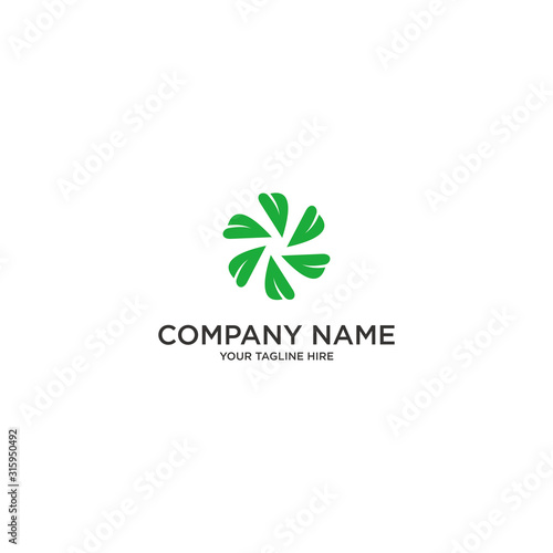 rotating leaf logo. editable logo
