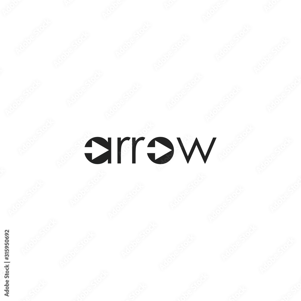 TYPOGRAPHY text logo ARROW modern