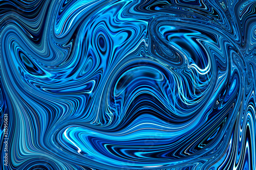 Abstract background of classic blue color from twirling waves. Background for design