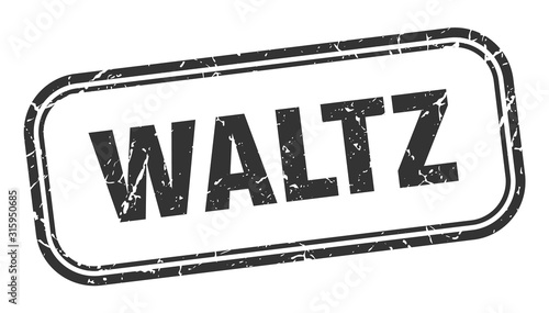 waltz stamp. waltz square grunge black sign