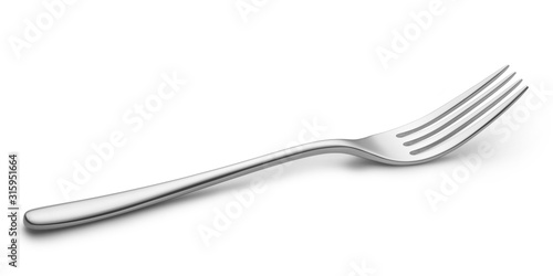 steel fork isolate on white, with clipping paths