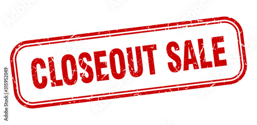 closeout sale stamp. closeout sale square grunge red sign