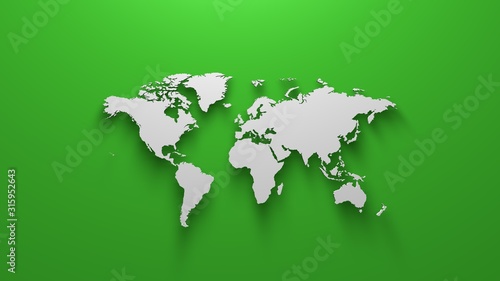 Fototapeta Naklejka Na Ścianę i Meble -  World map on green background 