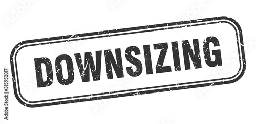 downsizing stamp. downsizing square grunge black sign