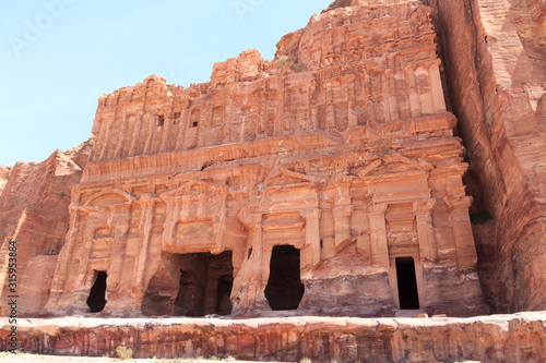 Palace Tomb of Royal Tombs in ancient city of Petra in Jordan