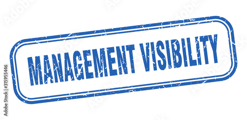 management visibility stamp. management visibility square grunge blue sign