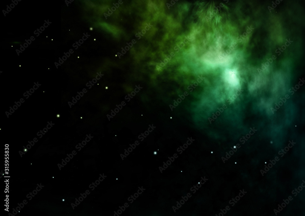 Fototapeta premium Star field in space and a nebulae. 3D rendering