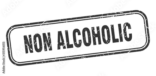 non alcoholic stamp. non alcoholic square grunge black sign