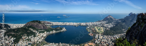 Photos Panorama View of the Rio de Janeiro City, including the Laggon (Lagoa Rodrigo de Freitas), seen from the Corcovado Mountain
