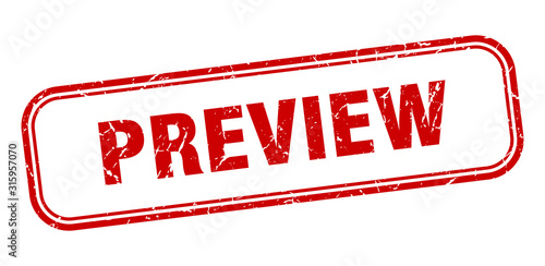 preview stamp. preview square grunge red sign