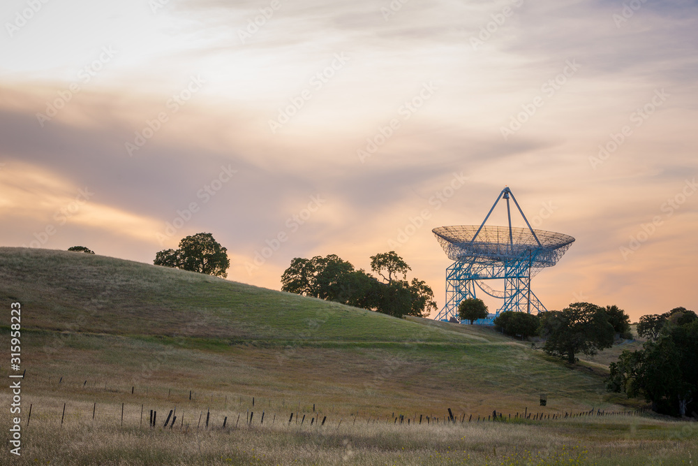 radar tower at sunset radar tower at sunset