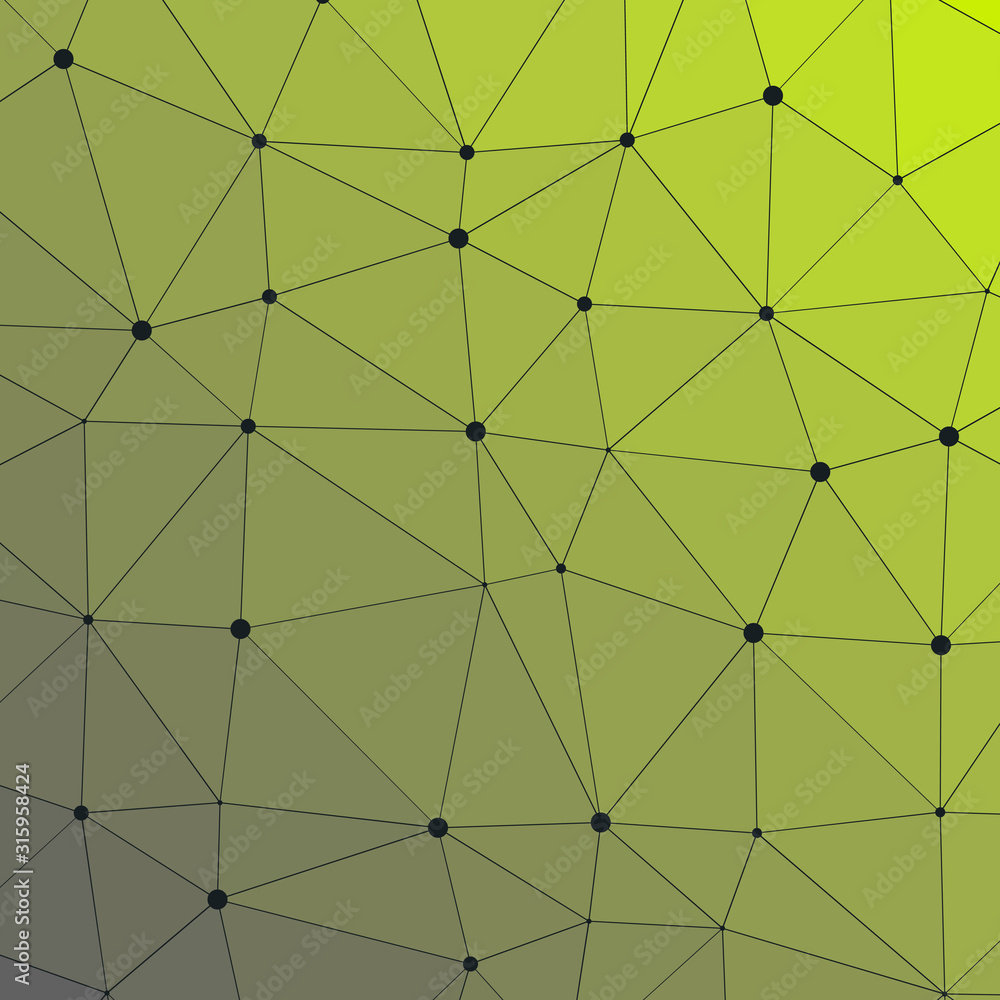 Abstract Low Polygon gradient Generative Art background illustration