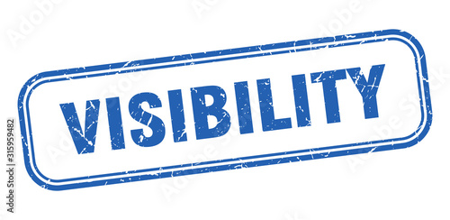 visibility stamp. visibility square grunge blue sign