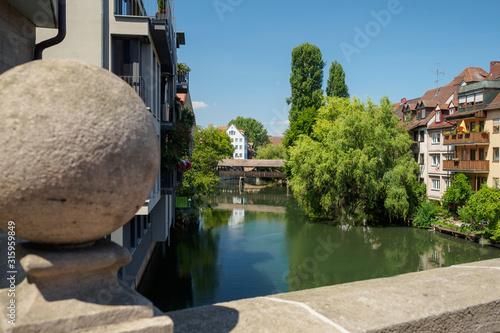 Old town on the banks of the Pegnitz river, Nuremberg, Bavaria, Germany
