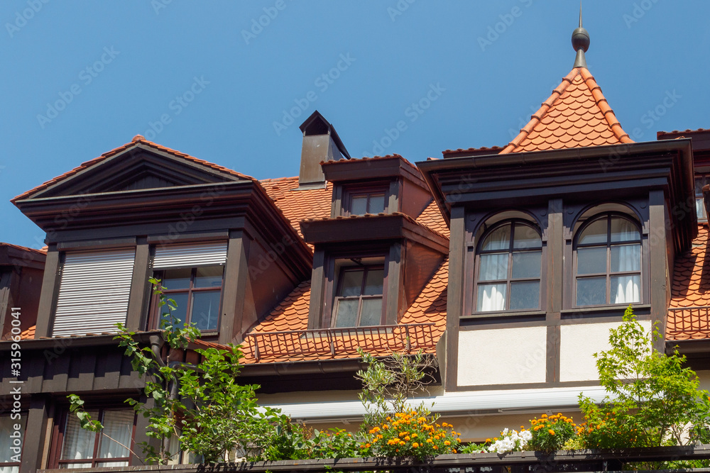 traditional half-timbered houses in Nuremberg, Bavaria, Germany