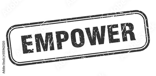 empower stamp. empower square grunge black sign