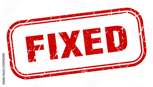 fixed stamp. fixed square grunge red sign