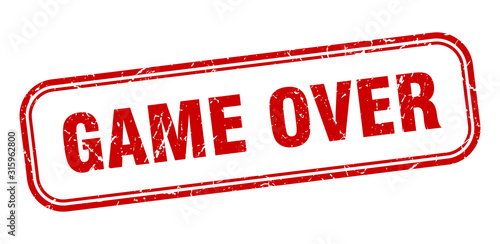 game over stamp. game over square grunge red sign