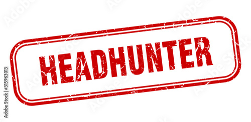 headhunter stamp. headhunter square grunge red sign