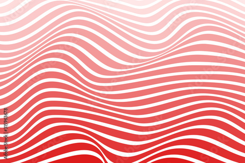 Trendy wavy background soft color transition. Vector illustration of striped pattern with optical illusion