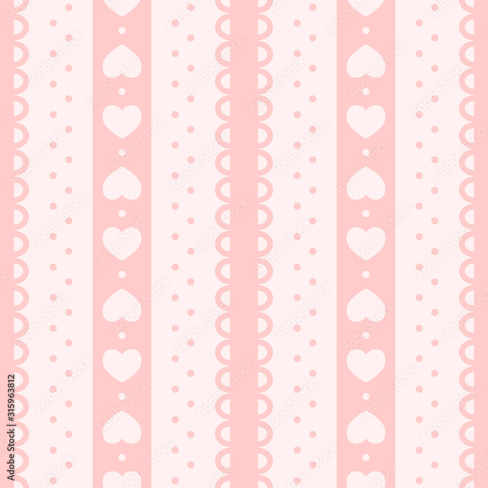 Vector seamless pattern for Valentine's Day. Cute, romantic design for fabric, wrapping, wallpaper