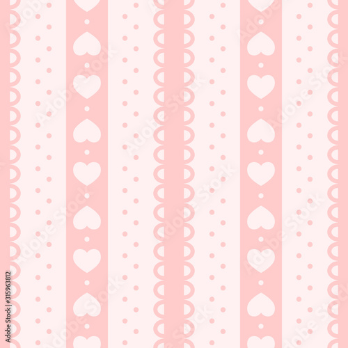 Vector seamless pattern for Valentine's Day. Cute, romantic design for fabric, wrapping, wallpaper © Anna