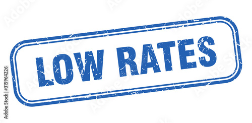 low rates stamp. low rates square grunge blue sign