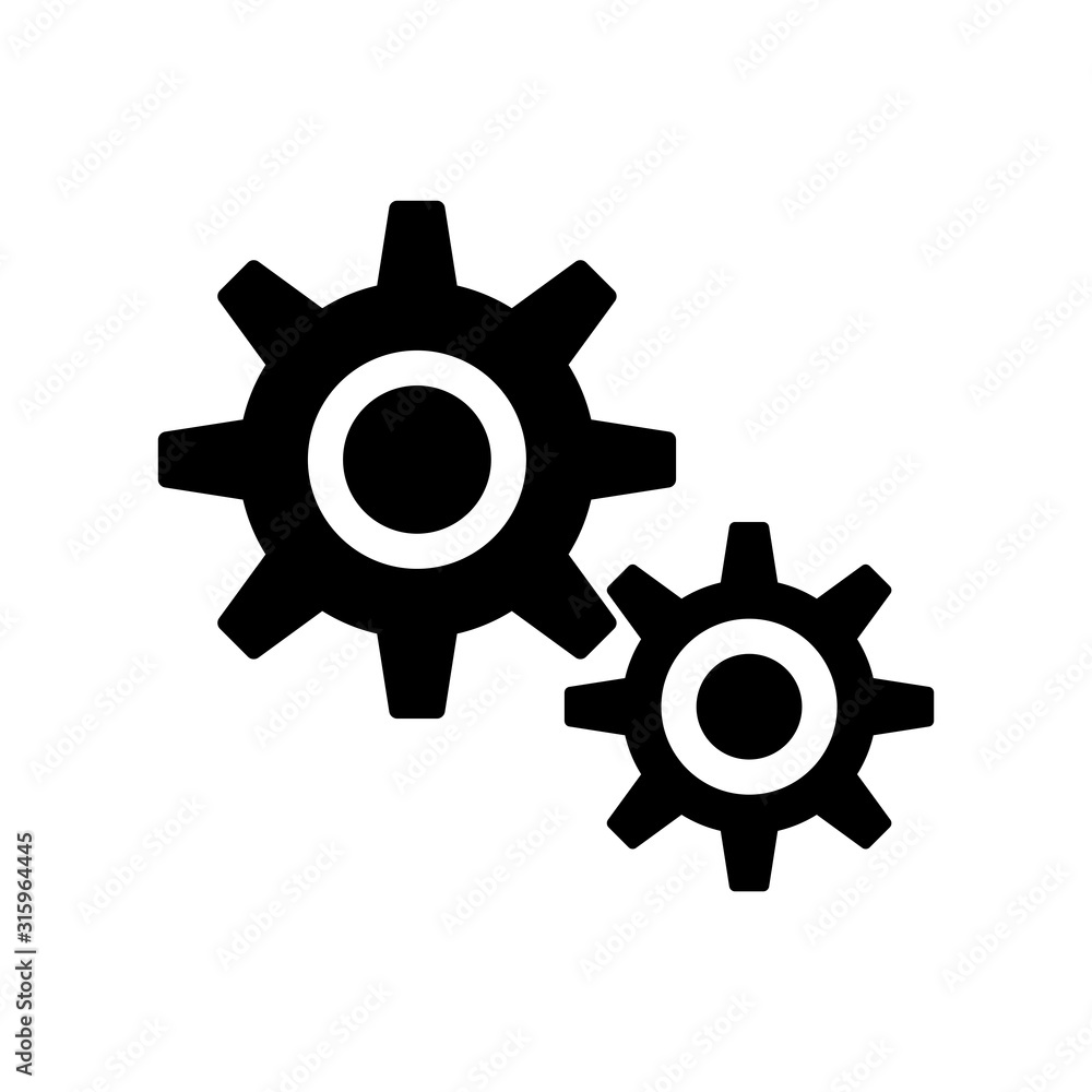 Gears vector icon. Settings symbol. Gears vector icon. Settings symbol.