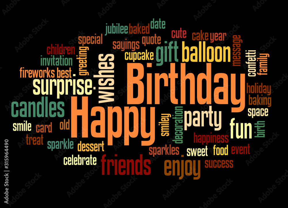 Happy birthday word cloud concept 5 Happy birthday word cloud concept 5