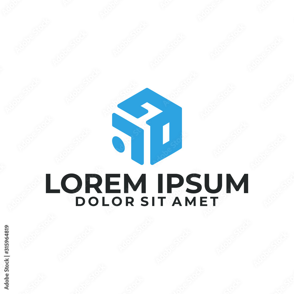 Initial letter a logo template with cube hexagonal and arrow growth symbol in flat design monogram illustration Initial letter a logo template with cube hexagonal and arrow growth symbol in flat design monogram illustration