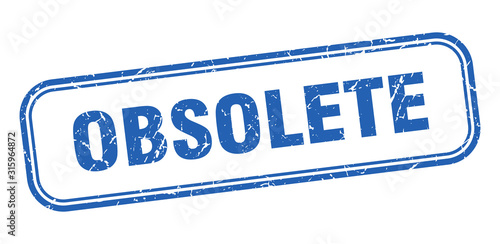 obsolete stamp. obsolete square grunge blue sign