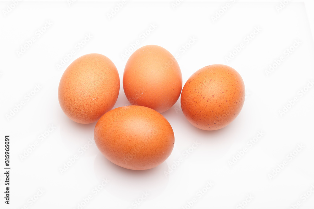 Chicken eggs, raw eggs freshly picked from the farm Chicken eggs, raw eggs freshly picked from the farm