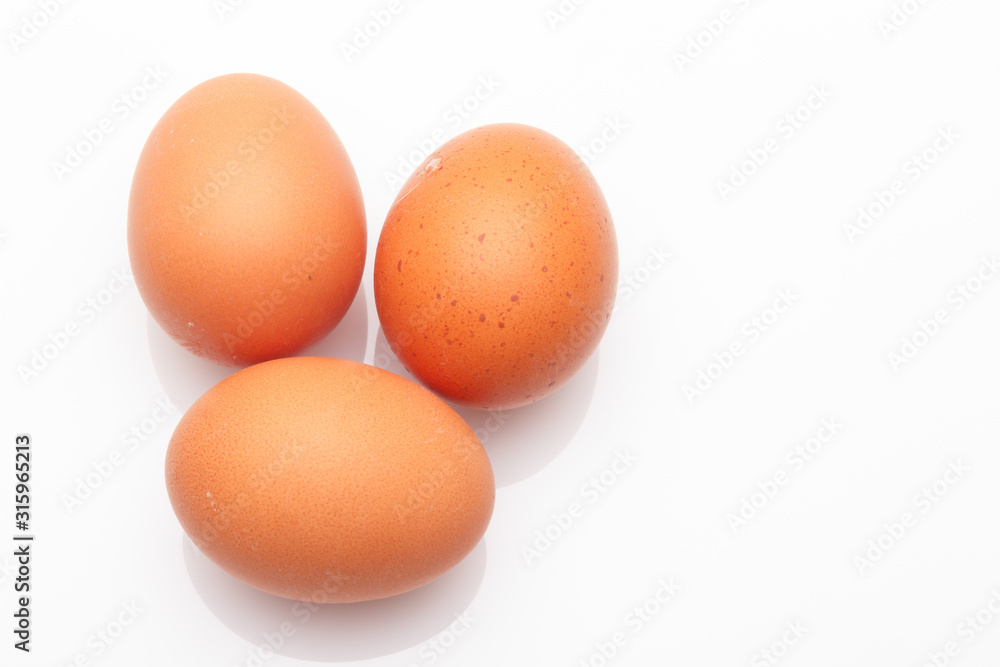 Chicken eggs, raw eggs freshly picked from the farm Chicken eggs, raw eggs freshly picked from the farm